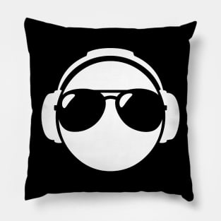 Emoji wearing headphones Pillow