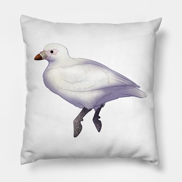 Cozy Sheathbill Pillow by Phoenix Baldwin