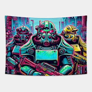 80s retro Brotherhood of steel Tapestry