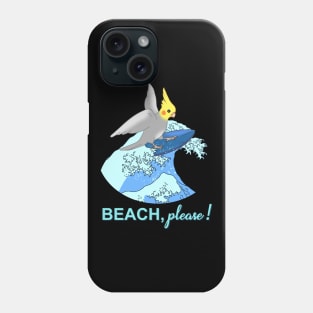 beach please - surfing cockatiel doodle Phone Case