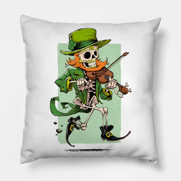 Dia de los Leprechauns Pillow by shanehuntart