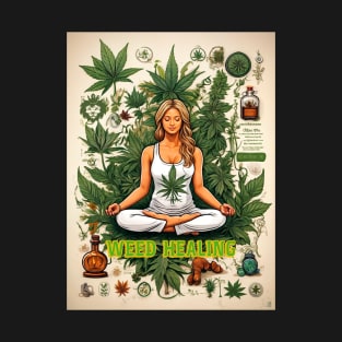 Weed Healing yoggi poster T-Shirt