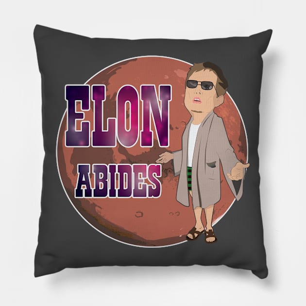 Elon Musk Abides Pillow by Resonate_Media