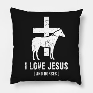 I Love Jesus And Horses | Funny Horseback Riding Pillow