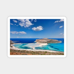 The unbelievable beauty of Balos Lagoon with Cap Tigani in Crete, Greece Magnet