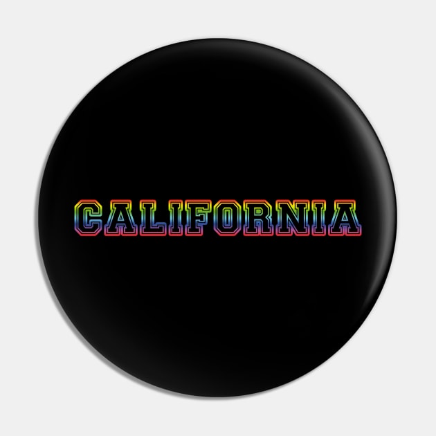 California Pride Rainbow Black Pin by HighBrowDesigns