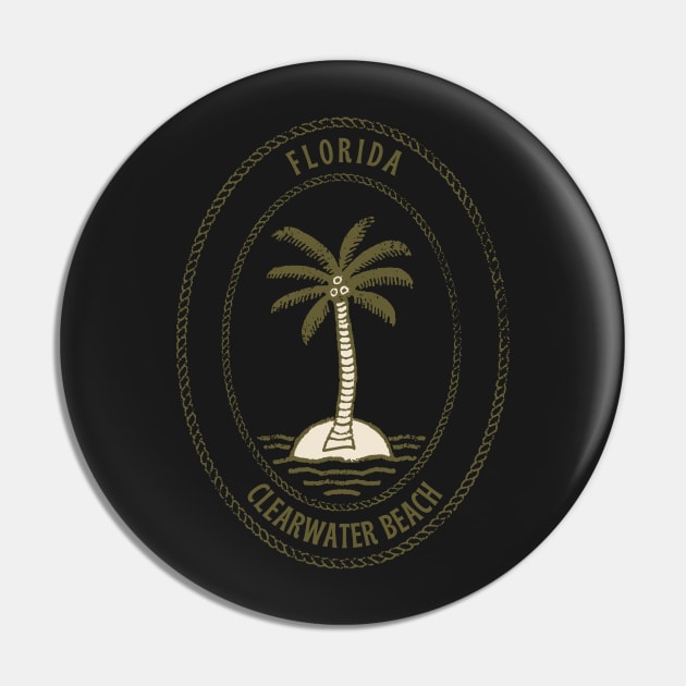 Retro cool Clearwater Beach Florida Palm Tree Pin by bougieFire