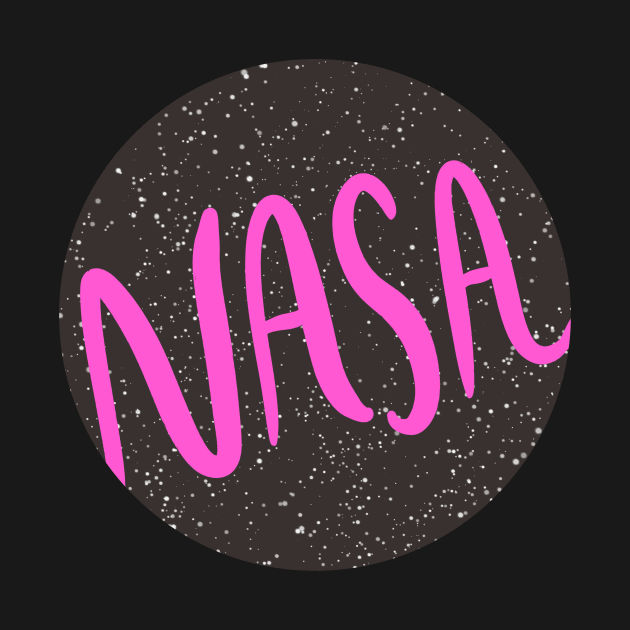 Copy of NASA Galaxy Circle Neon Pink by emilystp23