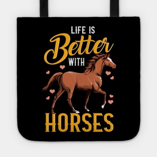 Cute Life Is Better With Horses Riding Horse Gifts For Girls Tote