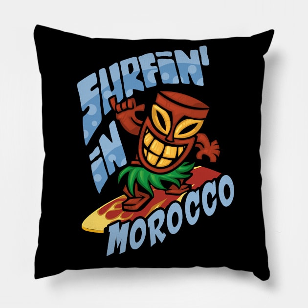 Surfing in Morocco Pillow by SerenityByAlex