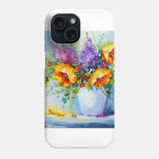 Bouquet of yellow flowers in a vase Phone Case