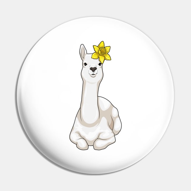 Llama Daffodil Flower Pin by Markus Schnabel