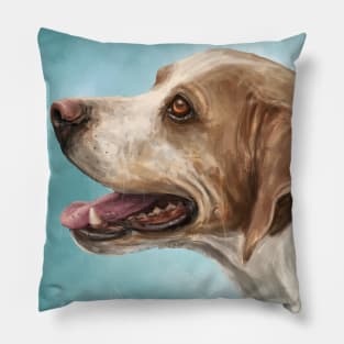 Painting of a Gorgeous Beagle Smiling with Its Tongue out Pillow