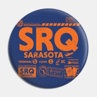 Vintage Sarasota SRQ Airport Code Travel Day Retro Travel Tag Florida Pin