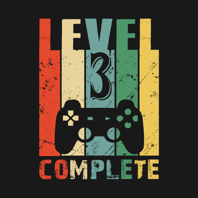 Vintage 3rd Wedding Anniversary Level 3 Complete Video Gamer Birthday Gift Ideas by smtworld