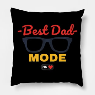 Best Dad On Mode With Heart Glasses Fathers Day Pillow