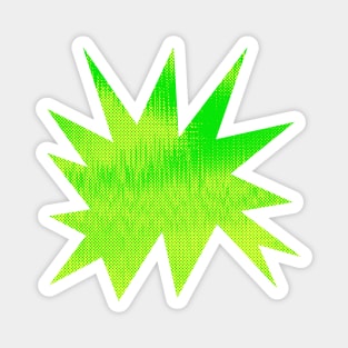 Neon Green and Yellow Zine Style Halftone  Burst Design Magnet