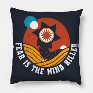 Fear Is The Mind Killer - Vintage Distressed Retro Scifi - Dune Pillow