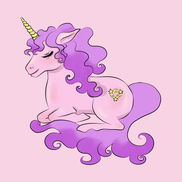 Purple and golden sparkle unicorn by CintiaSand