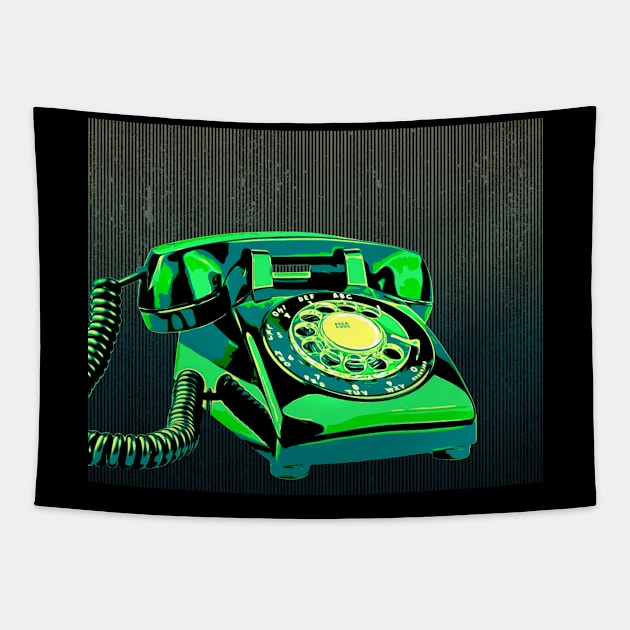 Vintage retro classic rotary phone design Tapestry by MalmoDesigns