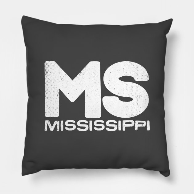 MS Mississippi State Vintage Typography Pillow by Commykaze