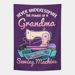 Grandma With A Sewing Machine Tapestry