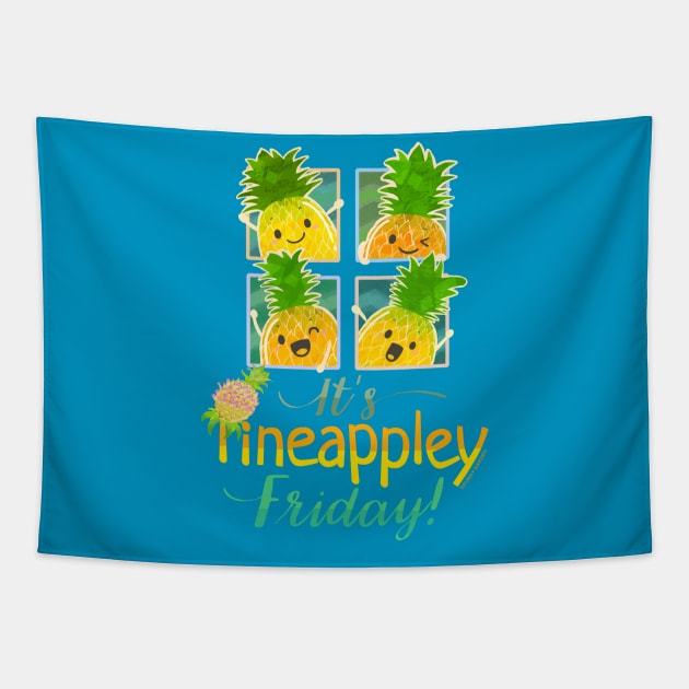 It's Pineappley Friday - Punny Garden Tapestry by punnygarden