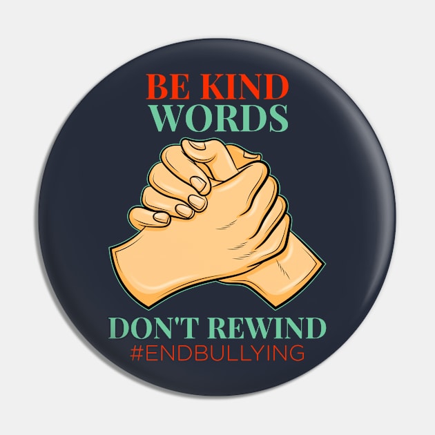 Be Kind Words Don't Rewind Anti bullying gift idea present Pin by MARESDesign