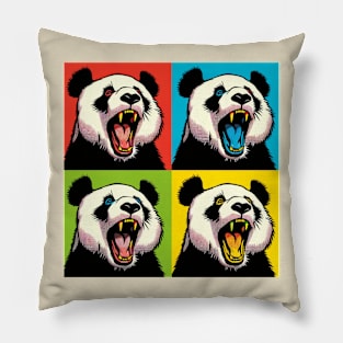 Pop Yawning Panda - Funny Panda Art Pillow