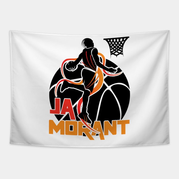 Ja Morant And The Rim Tapestry by M-HO design