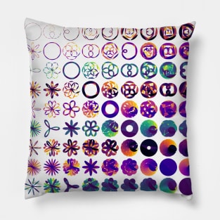 Rose Curve Polygon Grid | Algorithmic Digital Art Pillow