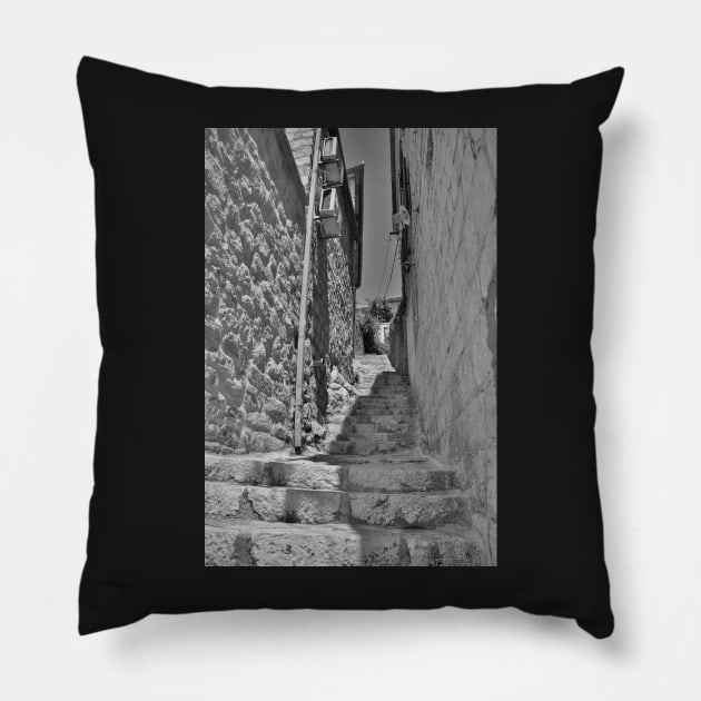 Street in Perast Pillow by jojobob