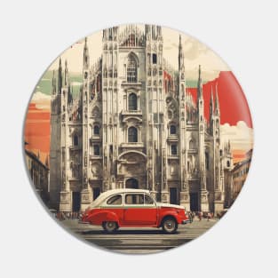 Duomo di Milano Italy Vintage Tourism Travel Poster Pin