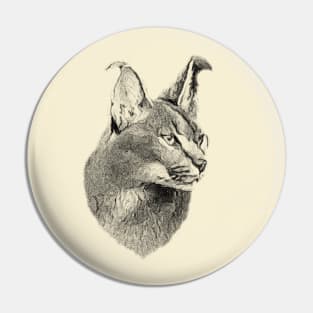 Caracal portrait Pin