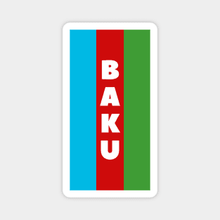 Baku City in Azerbaijani Flag Vertical Magnet