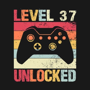 Level 37 Unlocked - 37th Birthday T-Shirt