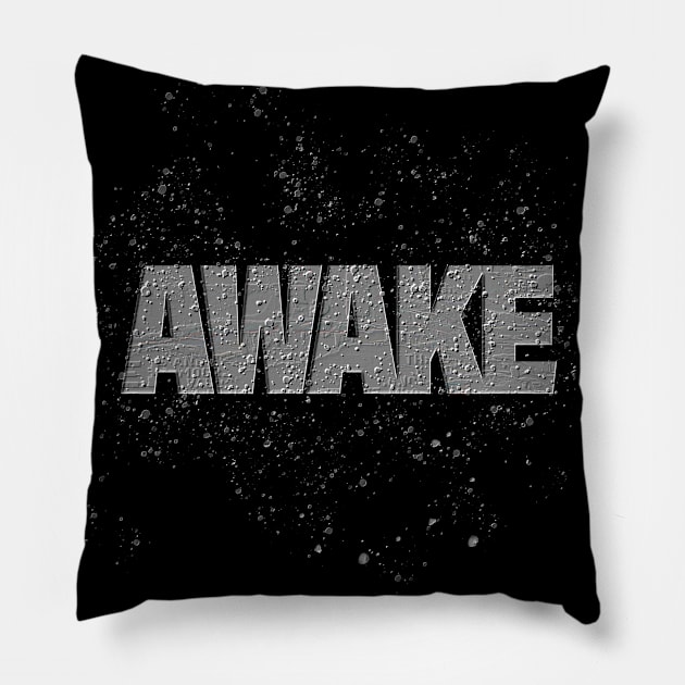 Awake Grey Pillow by Angelic Gangster