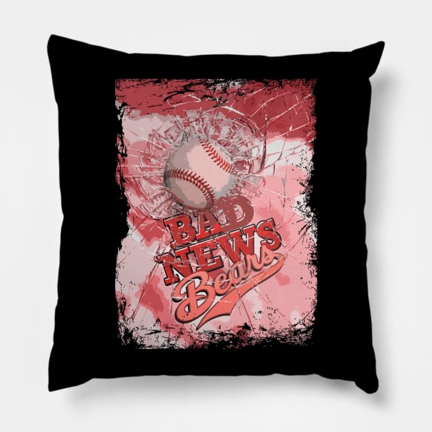 Little Bears Rebellion The News Bears Retro Baseball Couture Pillow by WildenRoseDesign1