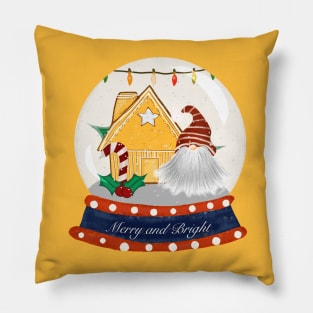 Santa Christmas Snow Globe Pillow