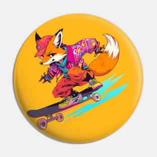 fox skater Pin