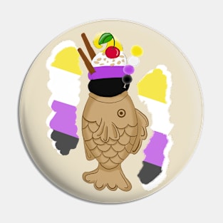 Pride Taiyaki Ice cream-Nonbinary flag Pin