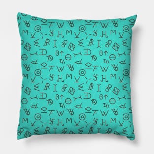 Brands on Turquoise Leather Pillow