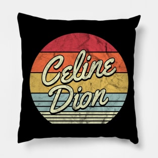 Celine Dion Retro 70s Style Sunset Pillow