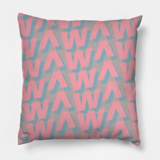 ^w^ satisfied kawaii emoji pattern Pillow