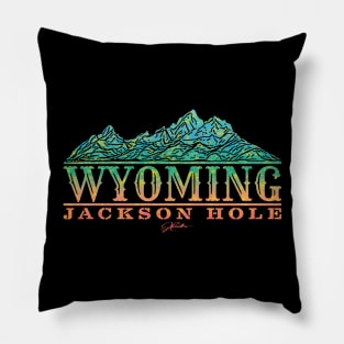 Jackson Hole, Wyoming with Teton Range Pillow