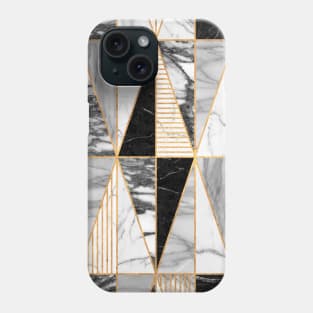 Marble Triangles - Black and White Phone Case