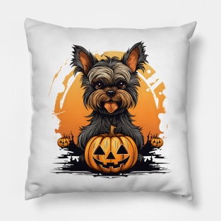 Halloween Yorkshire Terrier Dog #3 Pillow