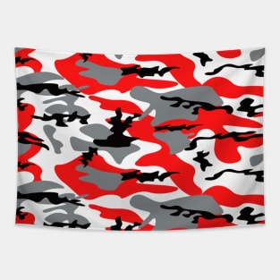 Red and black Camo pattern Camouflage Tapestry