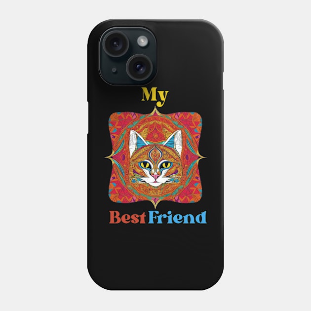 Beautiful, Colorful,  Bohemian Cat | Phone Case by Subconscious Pictures