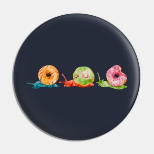 Tropical Donut Snails Watercolor Pin